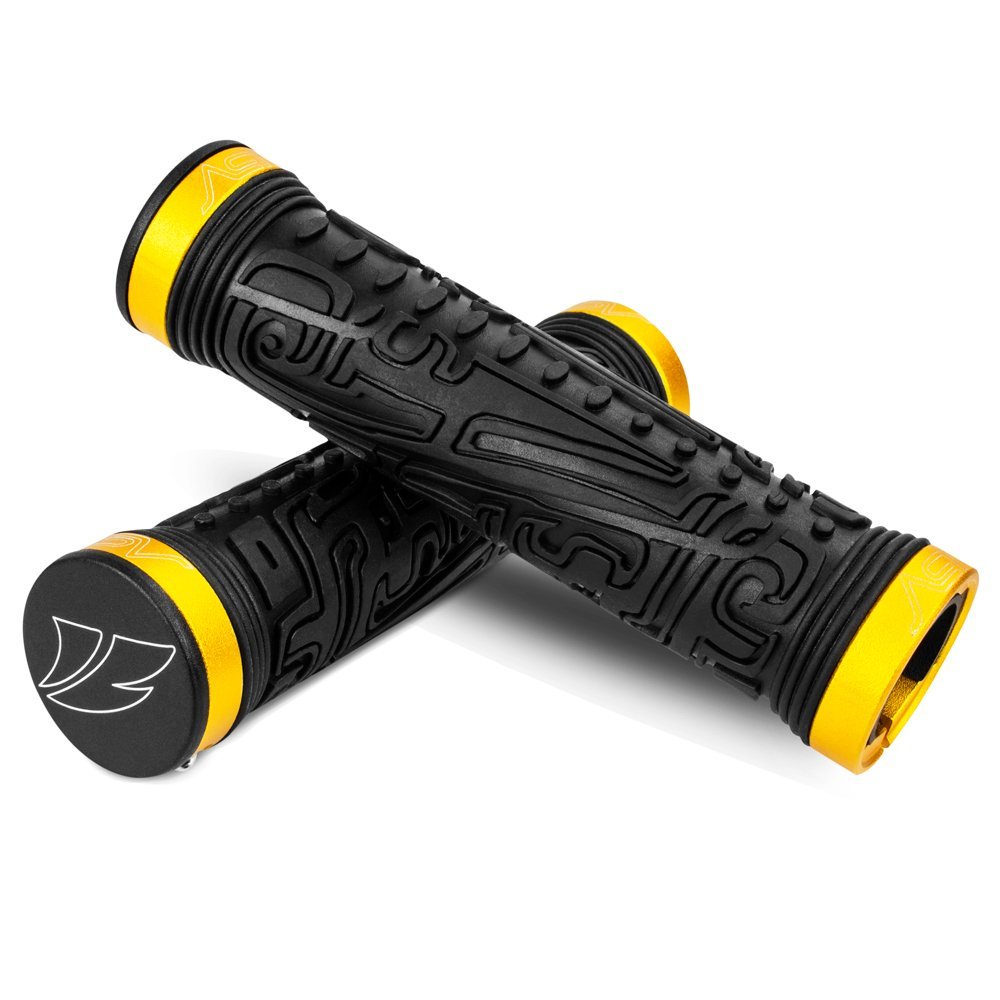 BV Bike Handlebar Grips, Double Lockon Bicycle Grip Handle Bar End