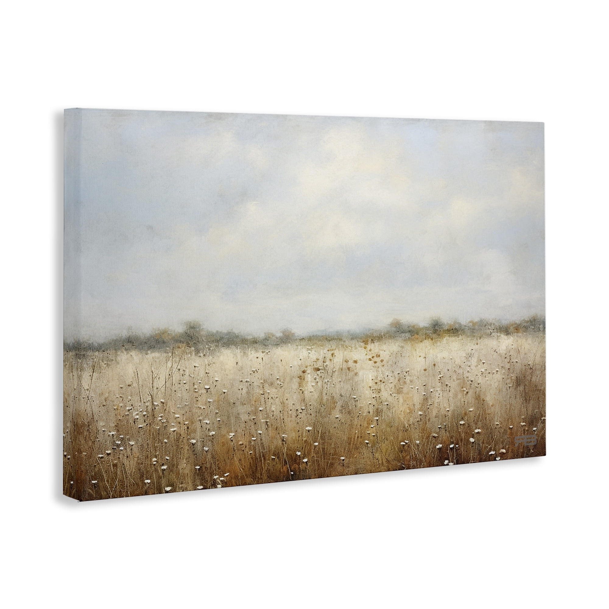 Stupell Industries Soft Daisy Field Landscape Painting Gallery Wrapped Canvas Art Print Wall Art, 24 x 16