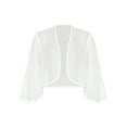 thumbnail image 3 of Vxuxlje Women Lightweight Solid Bolero Shrug 3/4 Sleeve Cropped Open Front Cardigan Shawl Ivory XL, 3 of 7