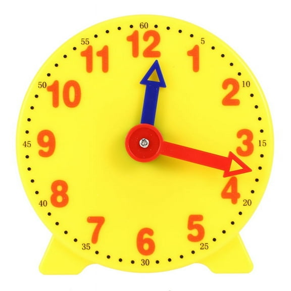 4 Inch Student Learning Clock Time Model Teacher Clock 12/24 Hour School Learning Tools