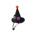 thumbnail image 3 of FEOLGEHLY Halloween Pet Hat Mini Witch Hat Pointed with Bow and Pom Pom Elastic Strap for Dogs Cats Halloween Party Costume Dress Up Photo Prop Black (C), 3 of 7