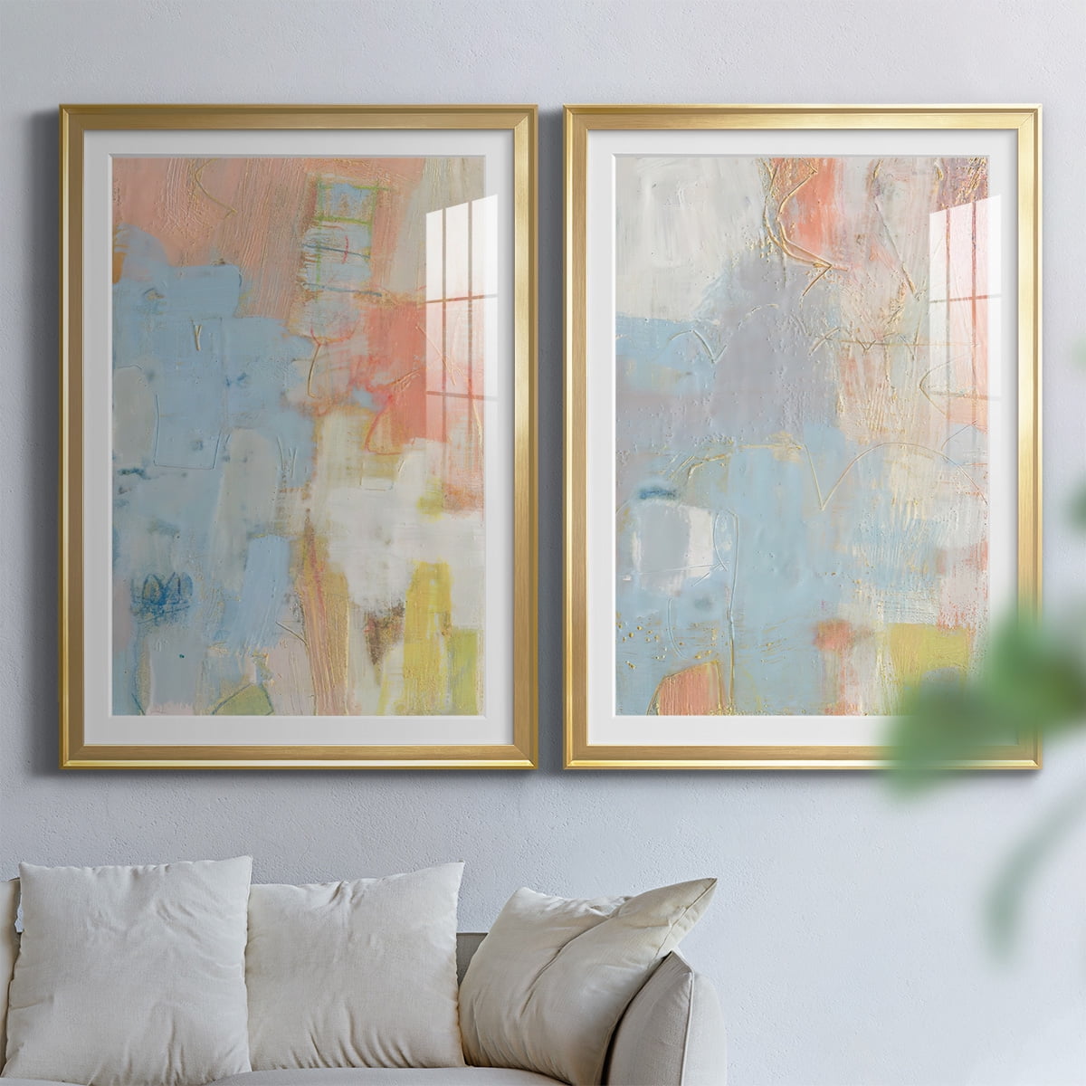 Wexford Home Cully I Premium Framed Print, 30.5" x 42.5" - Ready to Hang, Gold (Set of 2)