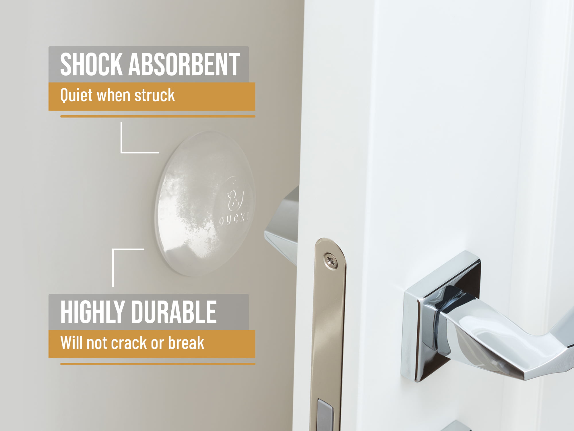 Door Stopper Wall Protector Quiet 5pcs Shock Absorbent Gel,Crash Pad Wall Shield & Silencer for Door Handle 