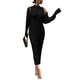 thumbnail image 1 of Vestido Maxi de Punto Negro y Cárdigan PRETTYGARDEN para Mujer XL, 1 of 7