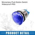 thumbnail image 6 of Unique Bargains Waterproof IP65 Momentary Push Button Switch for Car 19mm 3A 250V Push Button Switch Blue (Set of 2), 6 of 7