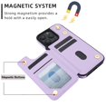 thumbnail image 2 of Decase Premium Wallet Phone Case for iPhone 16 Pro,Shockproof Luxury Leather Kickstand Card Slots Case for Women Men,Double Magnetic Clasp Flip Leather Wallet Cover with Shoulder Strap,Purple, 2 of 7