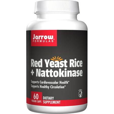 Jarrow Formulas Red Yeast Rice Plus Nattokinase Caps, Supports Cardiovascular Health, 60 Veggie