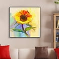 thumbnail image 3 of wall26 Floating Framed Canvas Wall Art for Living Room, Bedroom Vintage Flower Abstract Colorful Painting Canvas Prints for Home Decoration Ready to Hang - 16x16 inches, 3 of 4