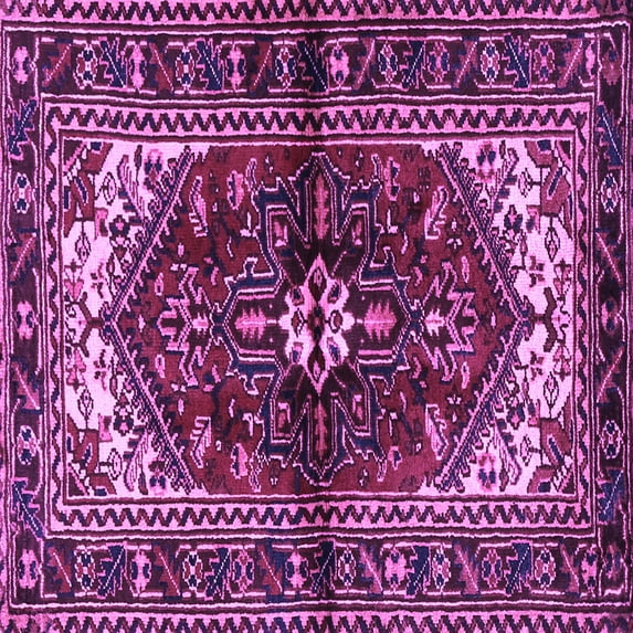 Ahgly Company Indoor Square Persian Purple Traditional Area Rugs, 8' Square
