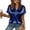 Blue, variant on YHAJDS Women Blouses Dressy Casual Short Sleeve Button Down V Neck Pocket Shirts