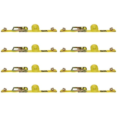 

B/A Products 8-Pack Ratchet Tie-Down Strap with Double J Hooks 2 x 27