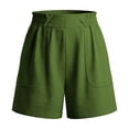 thumbnail image 5 of Womens Summer Shorts Linen Lace Elastic Waist Casual Comfortable Beach Shorts With Pocket, 5 of 6