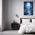 thumbnail image 4 of Howling Wolf Under Full Moon Wall Art Poster Mysterious Forest Night Scene Decorative Prints for Bedroom Living Room Nature Inspired Home Decor Gift--, 4 of 8