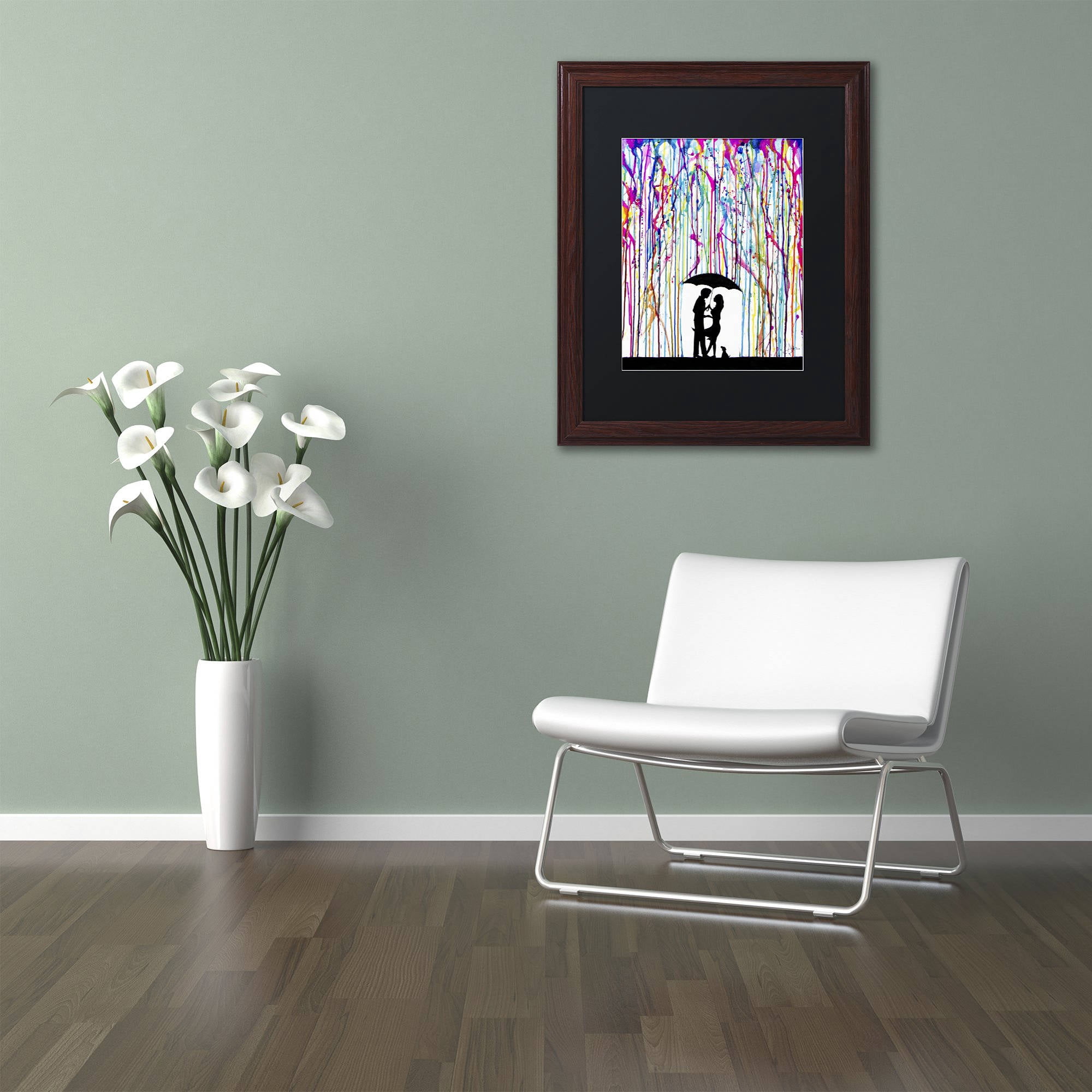 Trademark Fine Art 'Two Step' Canvas Art by Marc Allante, Black Matte, Wood Frame