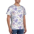thumbnail image 2 of Qekee Lavender Flowers Classic Fit T-Shirt Men's Shirt Men's Tight Short Sleeves for Exercise, Running, Mountaineering - Lavender Flowers, 2 of 9