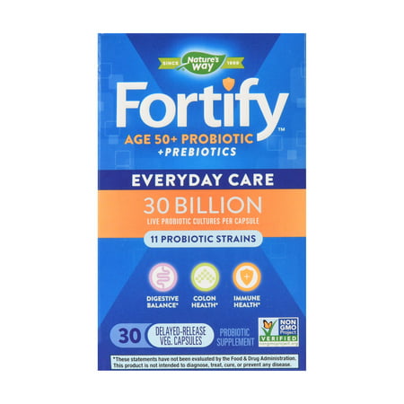 Natures Way Fortify Probiotic Age 50+ 30 Billion Live Cultures 30