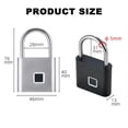 thumbnail image 3 of TFixol Compact Fingerprint Padlock with 10 Fingerprint Capacity, Waterproof & Anti-Rust Design, Secure Black Travel Lock SY11 (Built-in Battery), 3 of 7