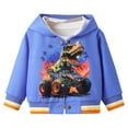 thumbnail image 2 of NAISIBABY Boys Bomber Jacket, Long Sleeve Fashion Prints Hooded Trendy Casual Coat Blue 2-3T, 2 of 7