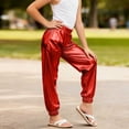 thumbnail image 4 of Zshosam Pantalon de Survêtement pour Filles Jambe Grand Adolescentes Décontracté Style de Rue Polyvalent Tendance Décontracté Confortable Doublé Pantalon à Jambe Droite Taille 3T 4T,(Rouge 3-4 Ans), 4 of 6