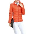 thumbnail image 1 of Grianlook Women Quilted Coat Stand Collar Puffer Jacket Solid Color Down Jackets Water-Resistant Lightweight Full Zip Outwear with Pockets Orange 3XL, 1 of 3