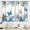 Blue Butterfly, variant on Watercolor Hanging Green Leaf Kitchen Curtains, 56x40in Boho Botanical Tier Curtains, Light Filtering Semi-Sheer Window Curtains for Kitchen Bathroom, 2 Panels