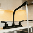 thumbnail image 3 of RV Kitchen Sink Faucet, 2 Handle Camper Kitchen Faucet, High Arc 360° Swivel Hot & Cold Faucet Fits 8 inch 2 or 3 Hole Sinks Non-Metallic Faucet for Camper, Laundry, Bar & RV Sinks, Matte Black, 3 of 8
