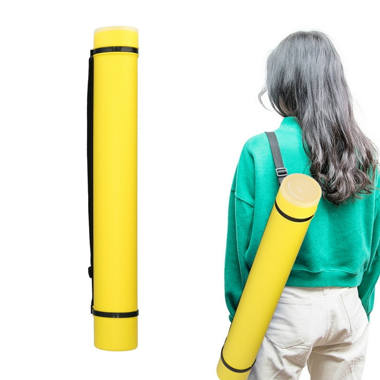 Poster Tube, Blueprint Tube Plastic Waterproof Moistureproof Large Capacity  For Storage For Travel For Outdoor Yellow 