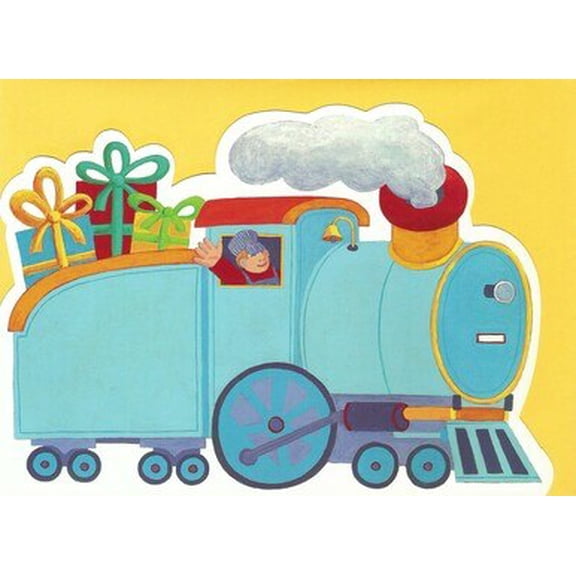 Birthday Train Die-Cut Greeting Card
