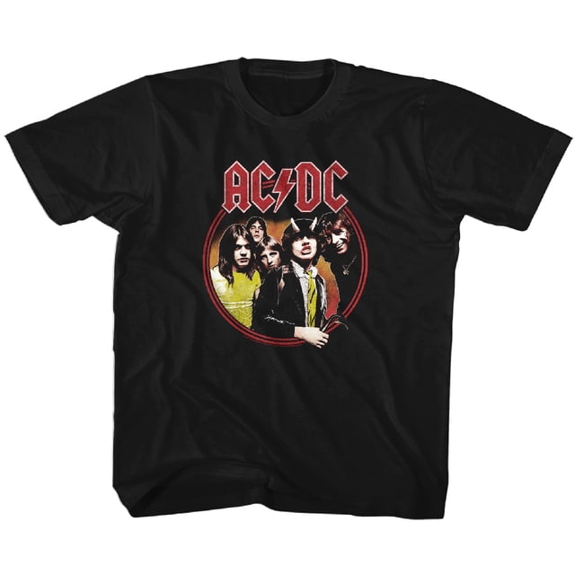 ACDC T-Shirt Jeunesse Groupe de Musique Hard Rock Highway To Hell Circle