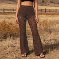 thumbnail image 2 of REDARER Womens High Waist Lace Flare Pants Sheer See-Through Casual Party Trousers,XL, 2 of 6
