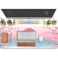 thumbnail image 4 of Aesthetic Japanese Cherry Blossom Desk Mat Cute Pastel Blue Color XL Sakura Gaming Mouse Pad Anime Mousepad for Women Desk Office Girl Gamer Cherry Blossoms Mouse Pads Fun Desktop Mat 31.5x11.8 in, 4 of 6