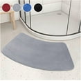 thumbnail image 3 of 1pc Curved Bath Mat Bathroom Floor Mat Solid Soft Carpet Shower Rug Quick Dry Absorbent Foot Mat Toilet Curved, 3 of 7