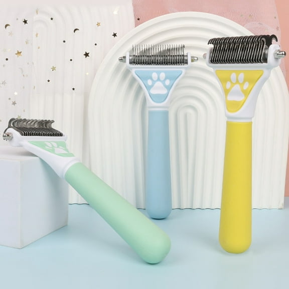 D-GROEE Pet Grooming Brush - Double Sided Shedding and Dematting Rake Comb for Dogs and Cats, Dog Grooming Brush, Dog Shedding Brush