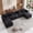 Black, variant on UBERLYFE 145 Inch U-Shaped Cloud Sectional Sofa, Chenille Modular Couch With Double Chaise, USB Charging Ports, Hidden Storage & Cup Holders For Living Room, Black