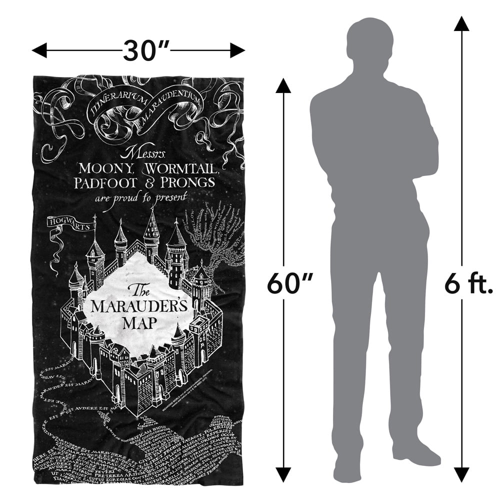 Harry Potter Black and White Map Officially Licensed Beach Towel 30' X 60'