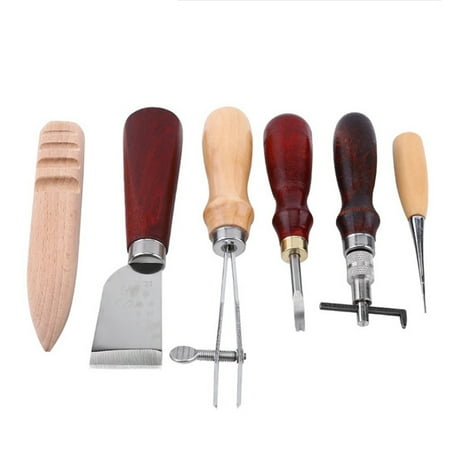 Leather Making Tools Kit Professional 6pcs Leather Craft Tools Kit Hand Leathercraft Accessories Leather Making Tool Set ()