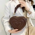 thumbnail image 2 of Stylago Small Crossbody Purses for Women Heart Shaped Handbags Leather Cute Shoulder Zipper Bag Mini Tote for Ladies Gift Brown, 2 of 5