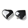 thumbnail image 2 of Non-magnetic Synthetic Hematite Pendants with Platinum Plated Brass Loop Heart 23x20x5mm Hole: 2mm, 2 of 2