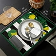 thumbnail image 6 of Placemats Set of 4 Washable,Yellow Lemon Summer Green Leaf Placemat for Dining Table Decorations, Heat-Proof Table Mats for Kitchen Dinner Banquet Black and White Stripe, 6 of 6