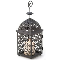 Zingz & Thingz Moroccan Birdcage Hanging Candle Lantern with Loop - 13.75" - Black
