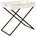 thumbnail image 1 of Bowery Hill Solid Wood/Metal Tray Top End Table in Antique White, 1 of 1