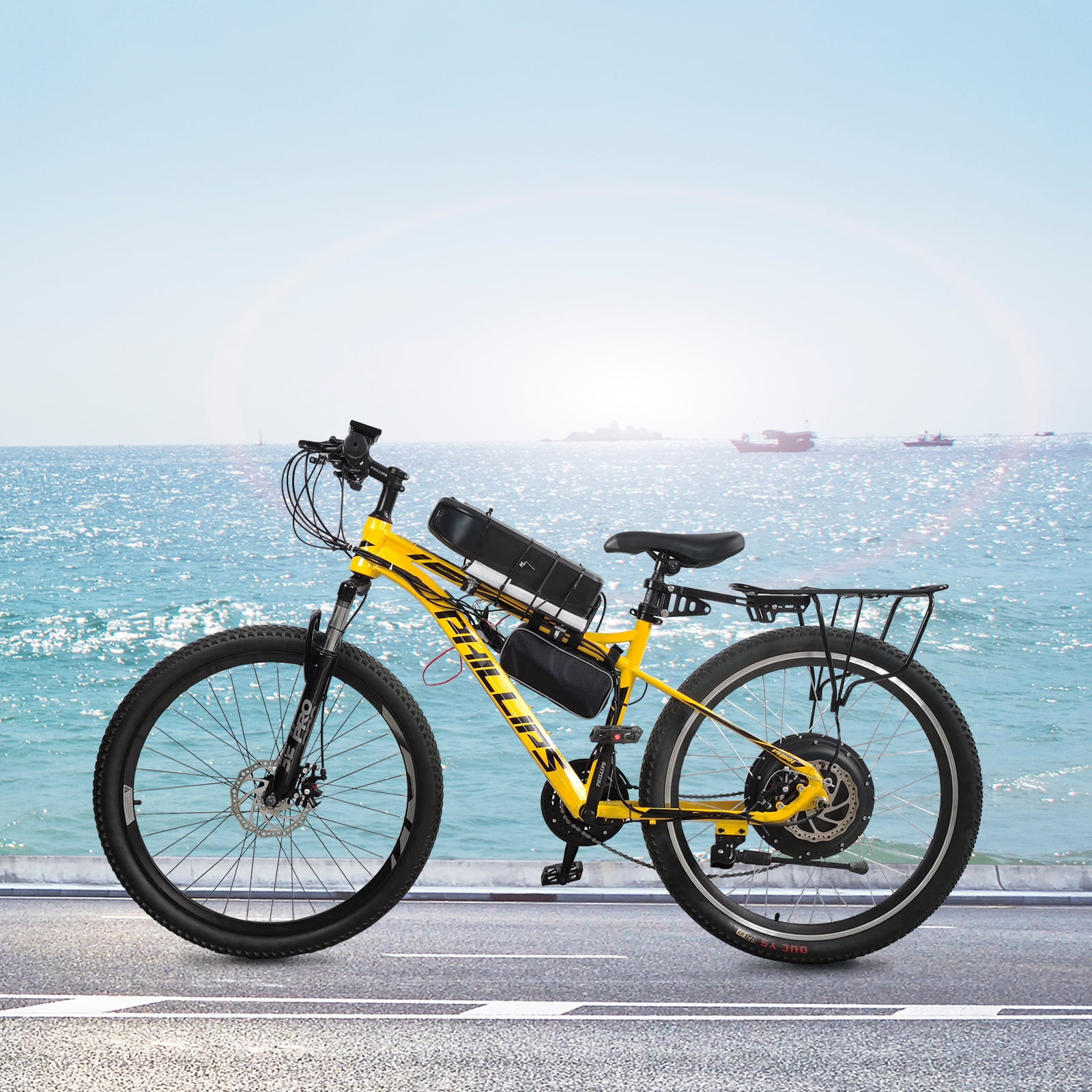 UBesGoo 24" Front Wheel Electric Bike Conversion Kit, 48V 1000W E-Bike Powerful Hub Motor Kit with PAS System