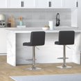 thumbnail image 4 of Léopard Tabourets de Bar, Tabouret de Bar Pivotant Réglable en Cuir PU Moderne avec Dossier, Ensemble de 2 (Noir), 4 of 4