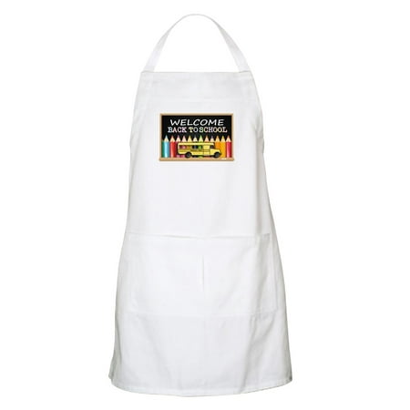 

CafePress - WELCOME BACK TO SCHOOL BUS - Kitchen Apron with Pockets Grilling Apron Baking Apron