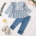 thumbnail image 2 of Conjunto De Niña De 9 A 12 Meses, Ropa Para Niña, Camisa Con Volantes Para Bebé, Conjunto De Pantalones, Trajes De Otoño De Manga Larga, Ropa De Invierno Para Bebé Niña De 1 Año, 2 of 5