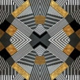 thumbnail image 2 of Loreth, Lanie 15x15 White Modern Wood Framed Museum Art Print Titled - Geo Stripes in Gold and Black I, 2 of 4