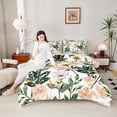 thumbnail image 4 of Homewish Chic Flowers 3 Pieces Queen Comforter Set for Teens Boys Girls,Green Tree Leaves Ultra Soft Bedding Sets,Botanical Plants Bedding Comforter Set Breathable,Lightweight Room Decor,Reversible, 4 of 8