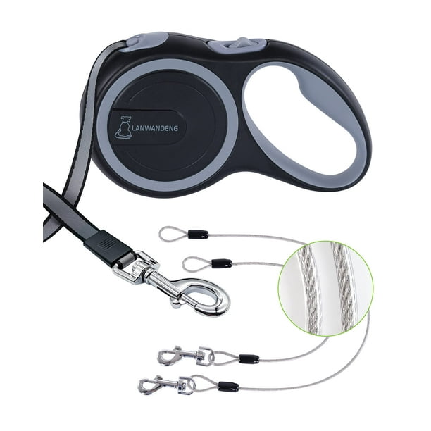 26FT Chew Proof Retractable Dog Leash with 2 Heavy Duty AntiChewing