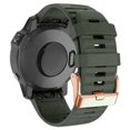 thumbnail image 2 of Watch Bands For Garmin Fenix 7s / 6s Pro / 5s Plus / Instinct 2s , Horizontal Stripes Silicone 20mm Strap With Rose Gold Buckle, 2 of 3