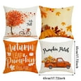 thumbnail image 3 of Fall Pillow Covers Set Of 4 18x18 Thanksgiving Farmhouse Decorations Throw Pillow Case For Sofa Couch Maple Pumpkin Truck Linen Pillow Covers Decor For Autumn Party, 3 of 8
